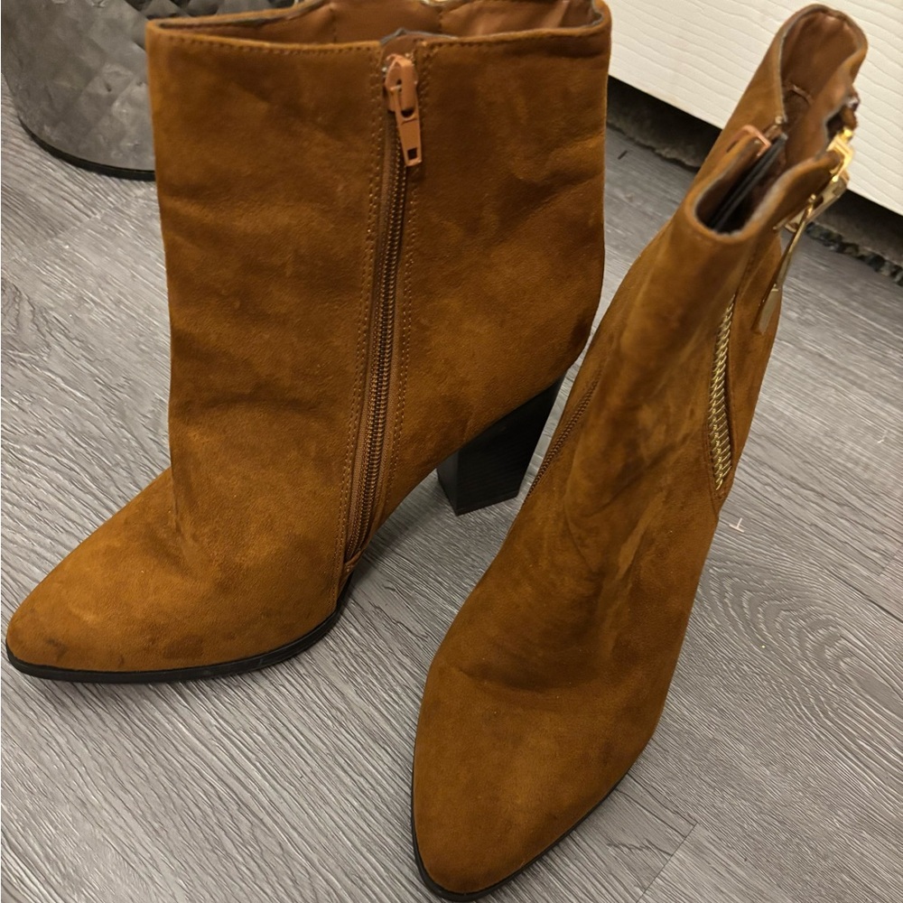 Express Brown Suede Ankle Boots